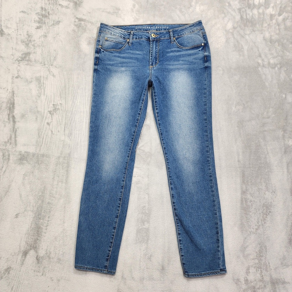 Articles Of Society Jeans Womens 15/16‎ Blue Mid Rise Skinny Stretch Denim Faded